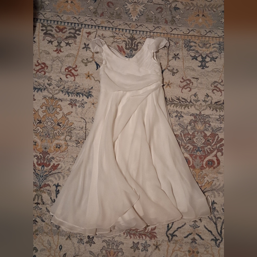 Soft White Chiffon Flower Girl Dress